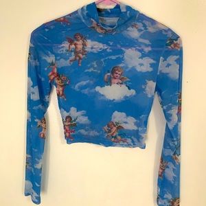 Cherub Baby Mesh Long Sleeve Crop Top